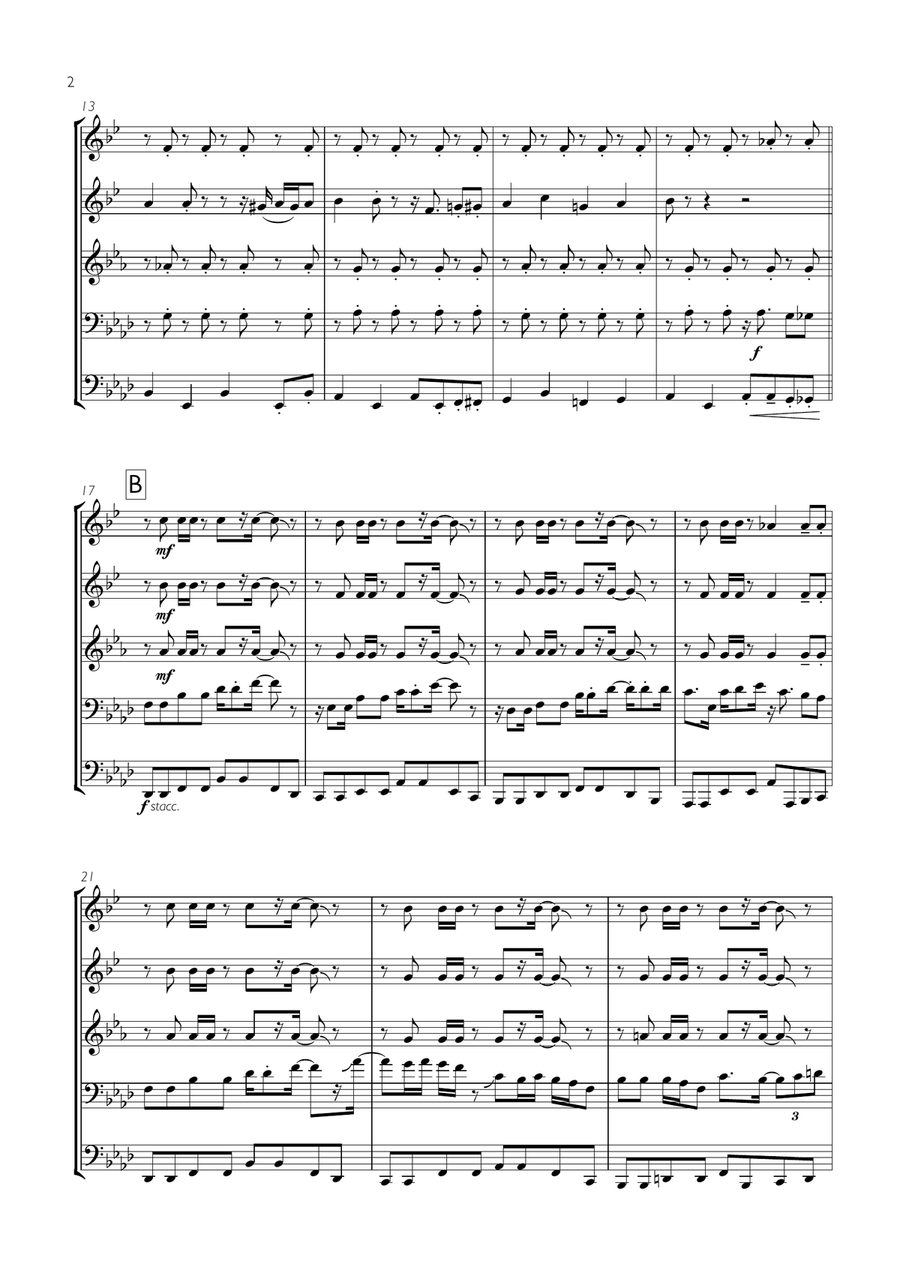 Thomas Theme Thomas Theme Brass Ensemble scores gallery preview page 2