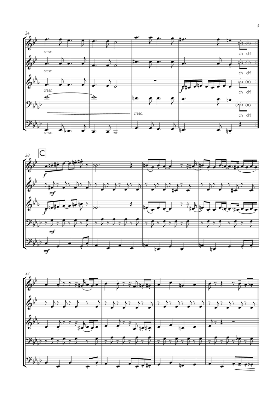 Thomas Theme Thomas Theme Brass Ensemble scores gallery preview page 3