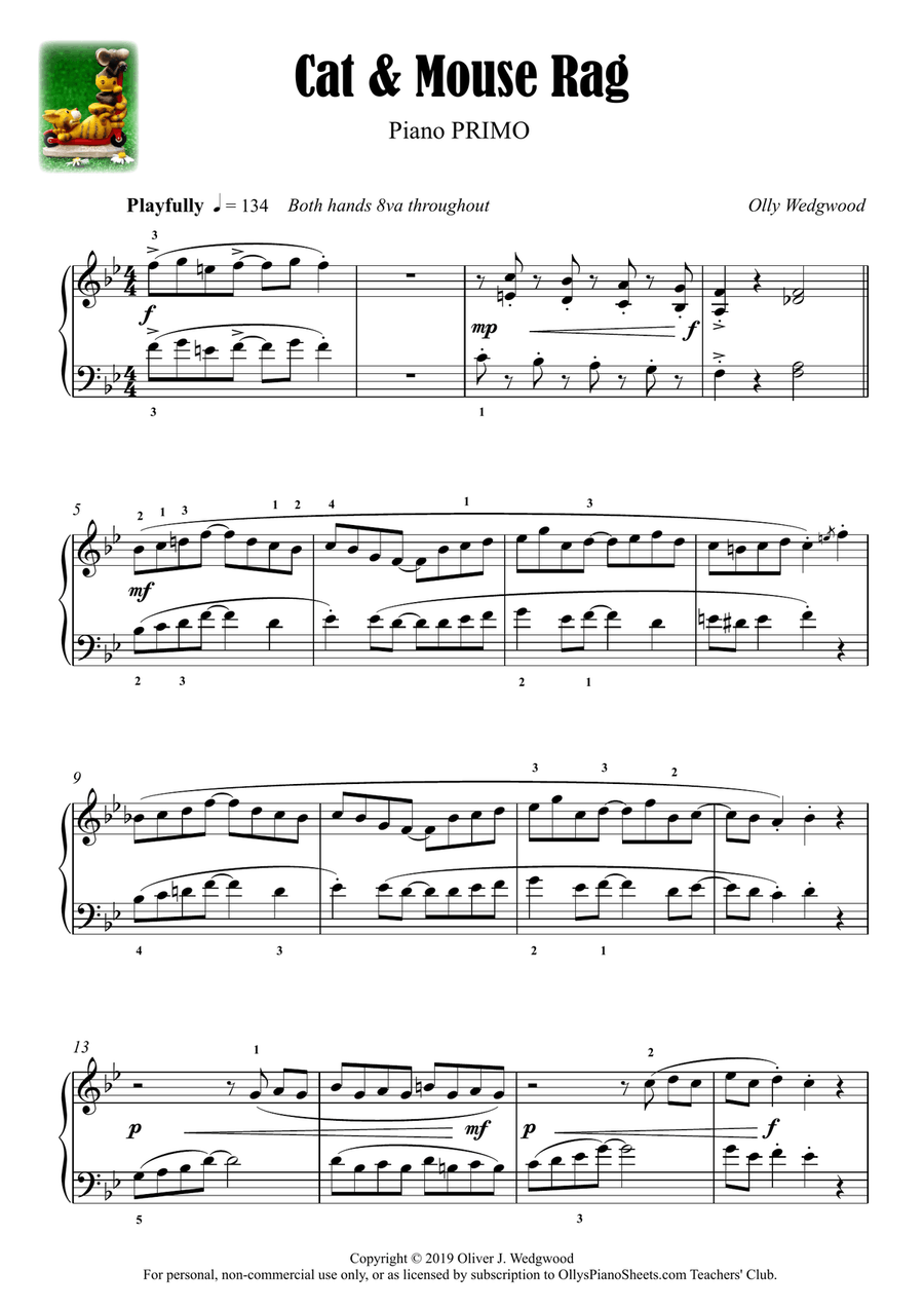 Cat & Mouse Rag - Ragtime - Piano Duet For 4 Hands Piano Duet scores gallery preview page 2