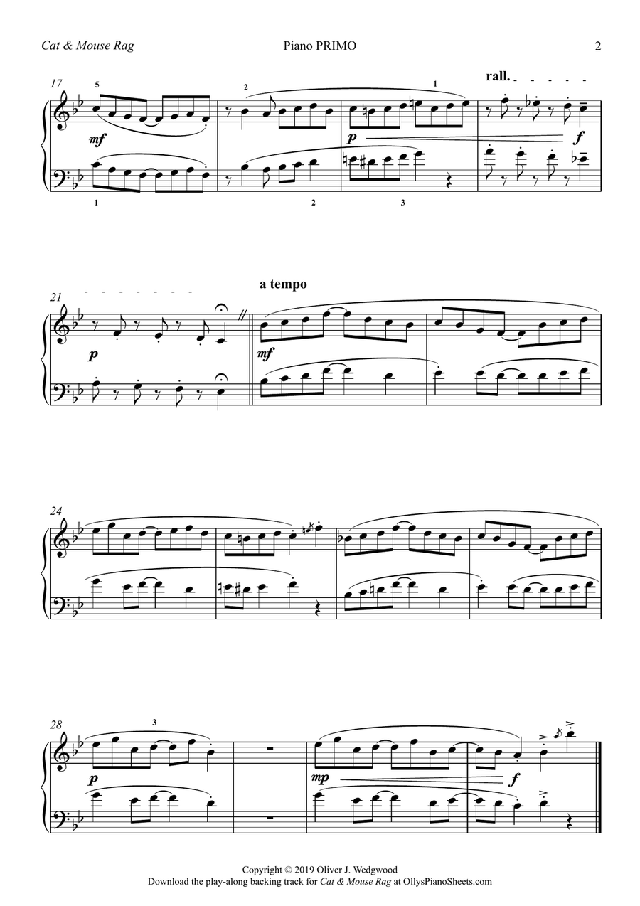 Cat & Mouse Rag - Ragtime - Piano Duet For 4 Hands Piano Duet scores gallery preview page 3