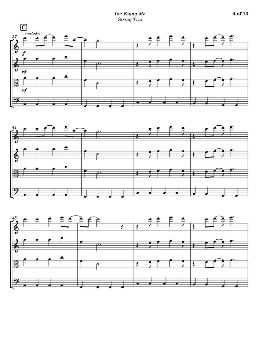 You Found Me String Trio scores gallery preview page 4