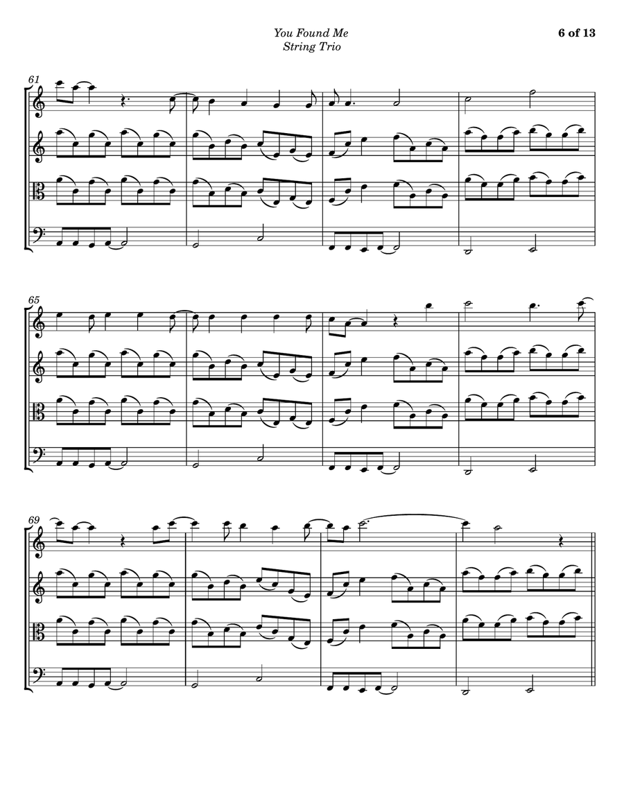 You Found Me String Trio scores gallery preview page 6