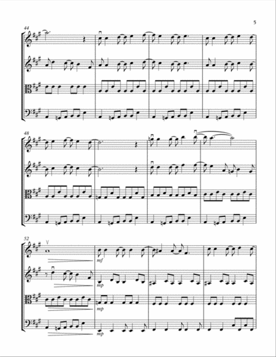 If I Needed Someone String Quartet scores gallery preview page 5