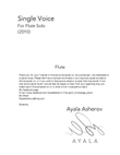 Single Voice - For Flute Solo