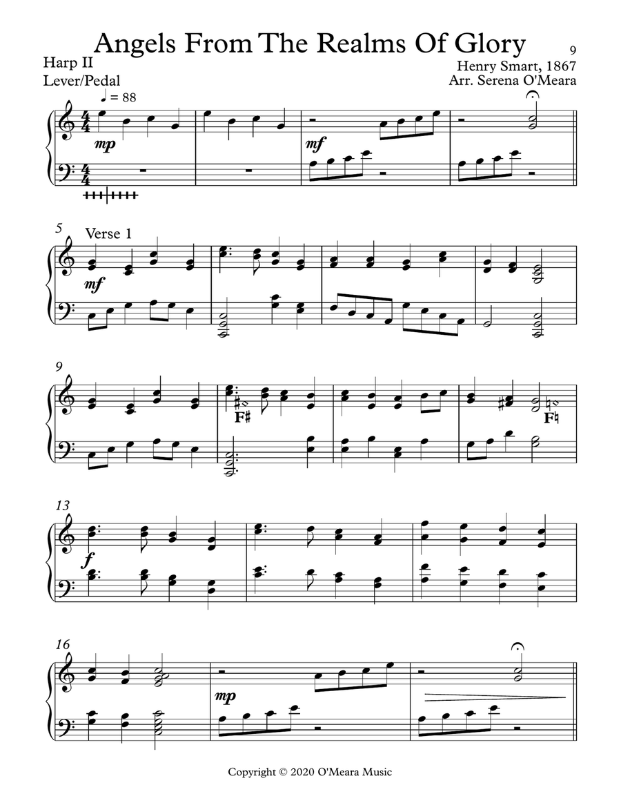 Angels From The Realms Of Glory - Harp II Celtic Harp scores gallery preview page 2