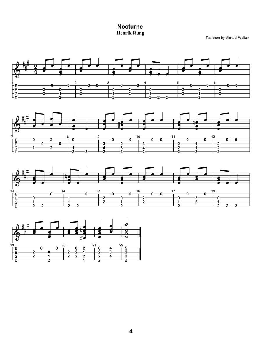 Henrik Rung: Second Edition Selected Pieces And Ricordanza d'Italia In Tablature and Modern Notation Ukulele scores gallery preview page 6
