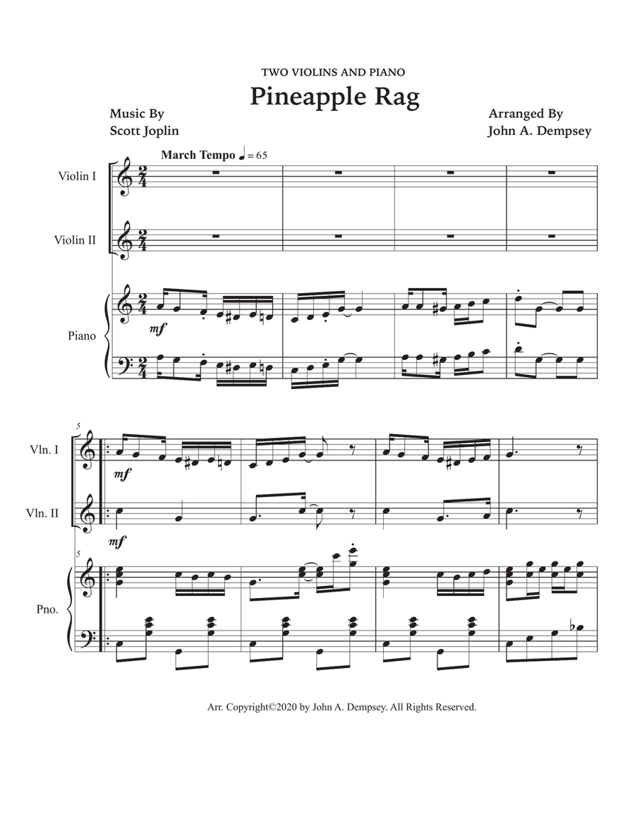 Pineapple Rag (Trio for Two Violins and Piano) Pineapple Rag (Trio for Two Violins and Piano) String Duet scores gallery preview page 5