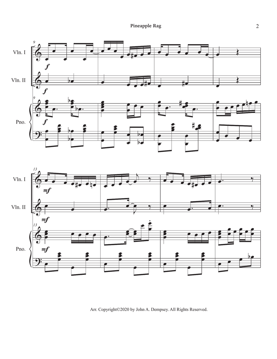Pineapple Rag (Trio for Two Violins and Piano) Pineapple Rag (Trio for Two Violins and Piano) String Duet scores gallery preview page 6