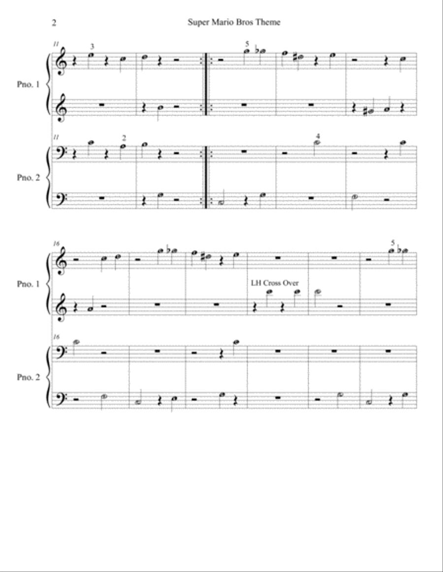 Super Mario Bros. Main Theme Easy Piano scores gallery preview page 2