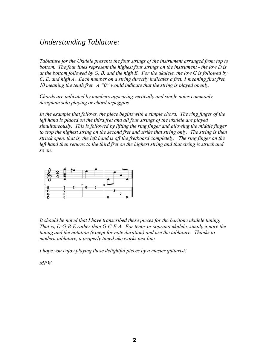 Selected Pieces by Johann Kaspar Mertz for Baritone Ukulele Baritone Ukulele scores gallery preview page 4