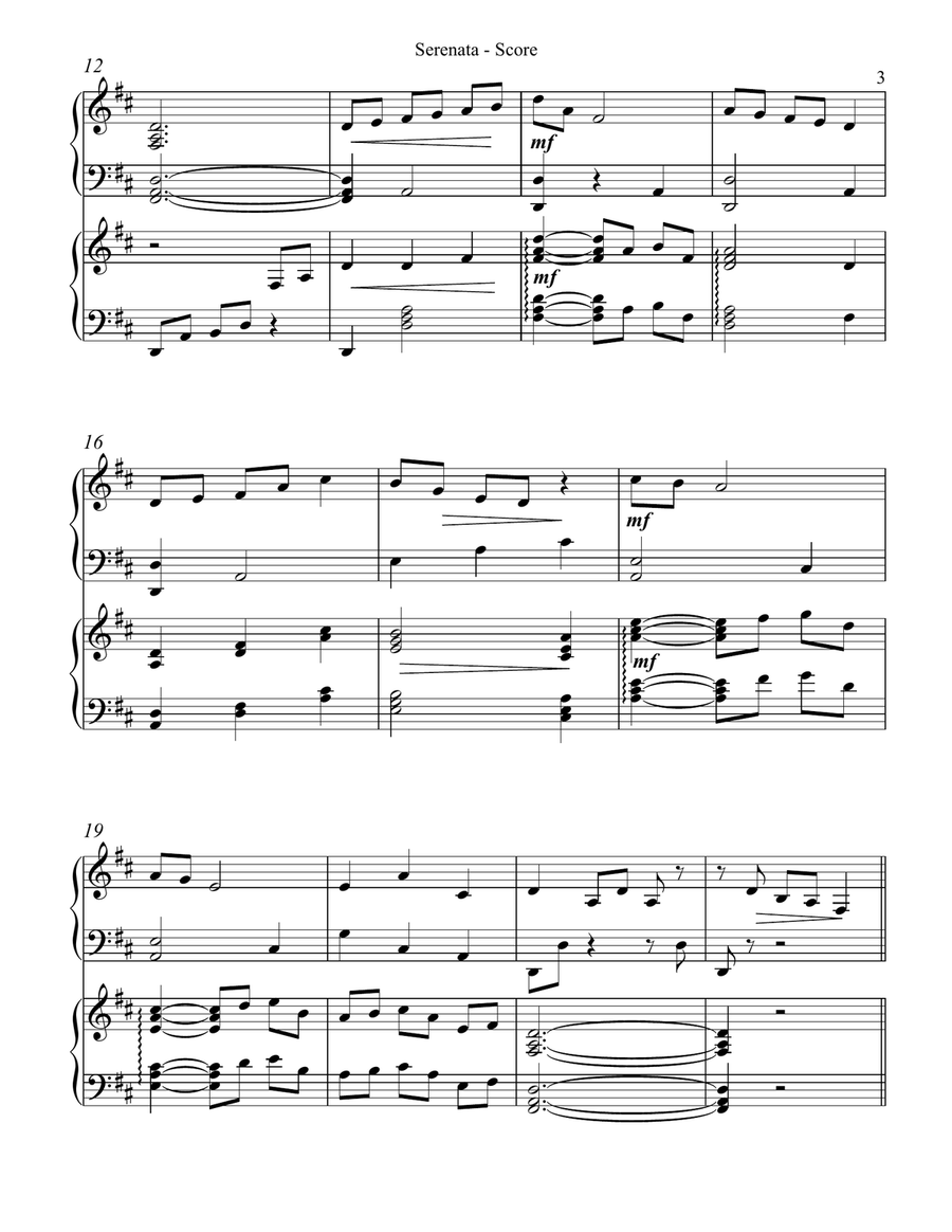 Serenata, Op. 6, No 1, Harp Duet Pedal Harp scores gallery preview page 3