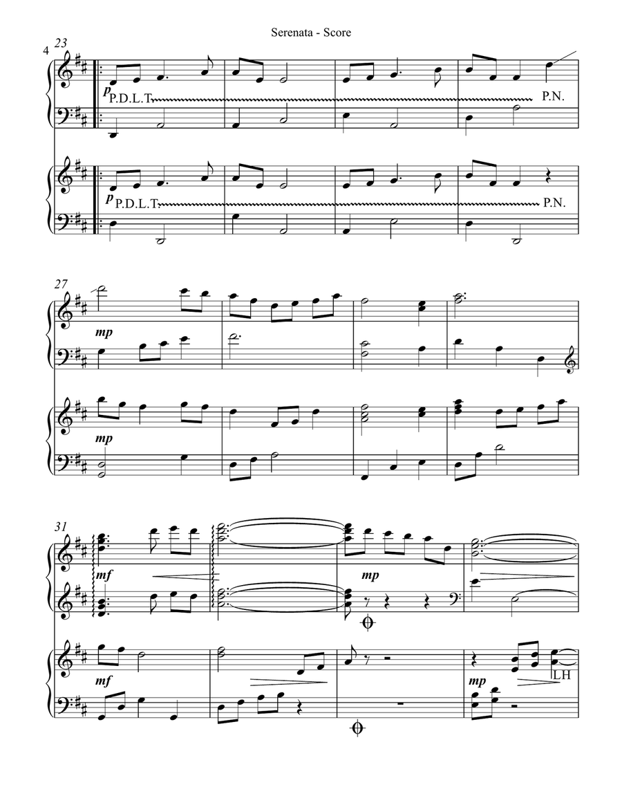 Serenata, Op. 6, No 1, Harp Duet Pedal Harp scores gallery preview page 4