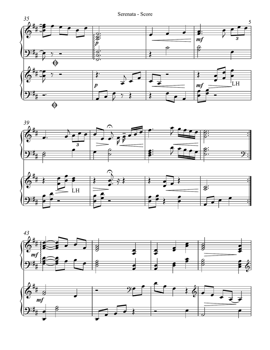 Serenata, Op. 6, No 1, Harp Duet Pedal Harp scores gallery preview page 5