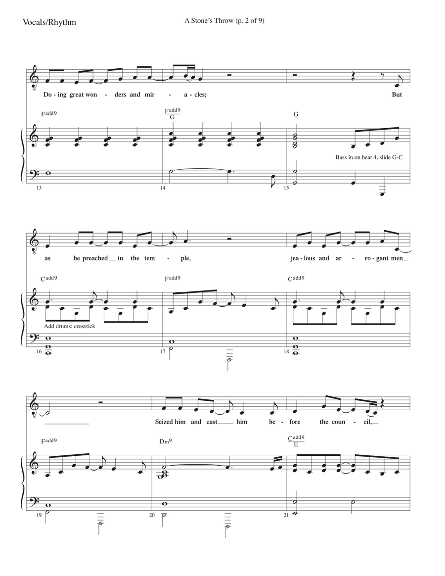 A Stone's Throw A Stone's Throw Piano, Vocal scores gallery preview page 2