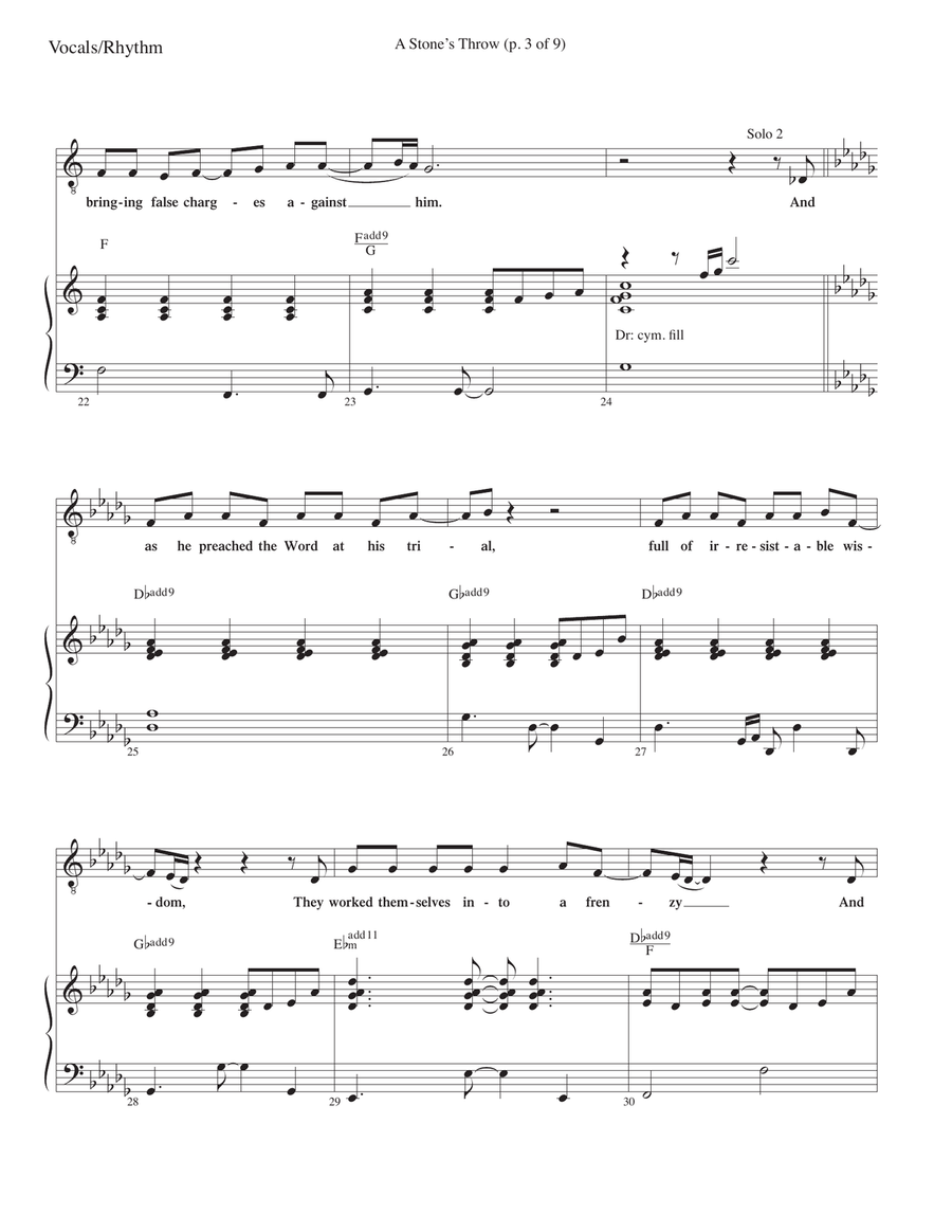 A Stone's Throw A Stone's Throw Piano, Vocal scores gallery preview page 3