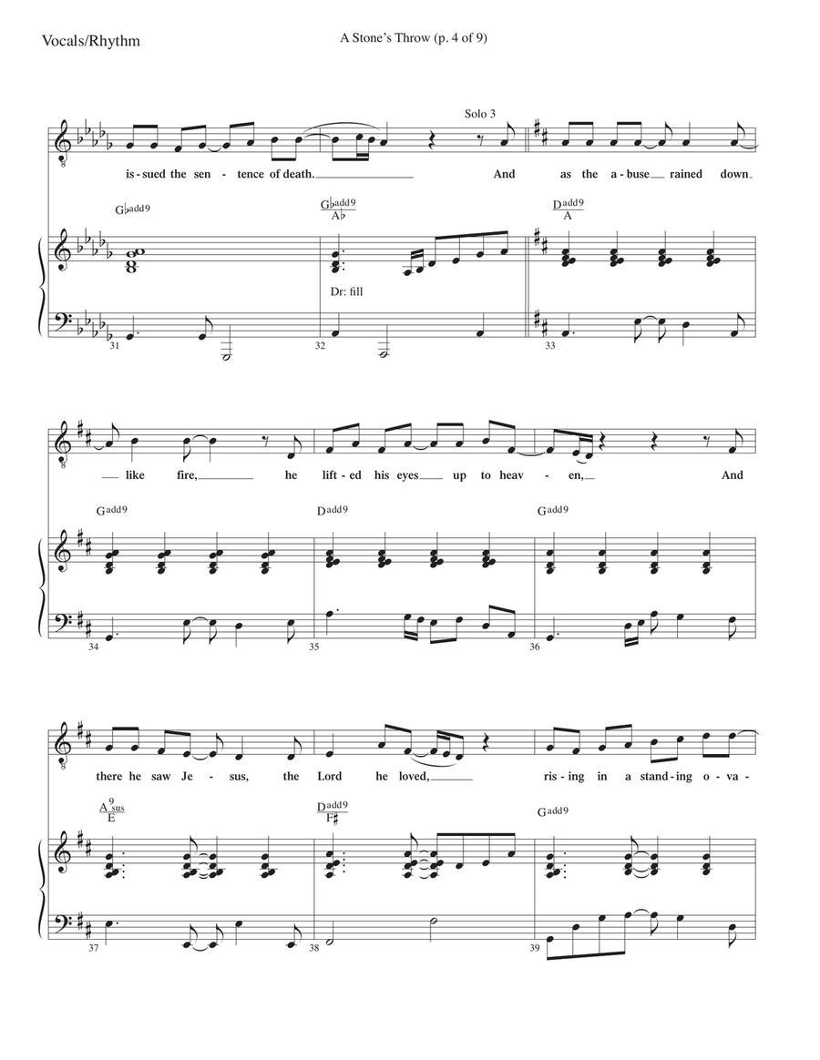 A Stone's Throw A Stone's Throw Piano, Vocal scores gallery preview page 4