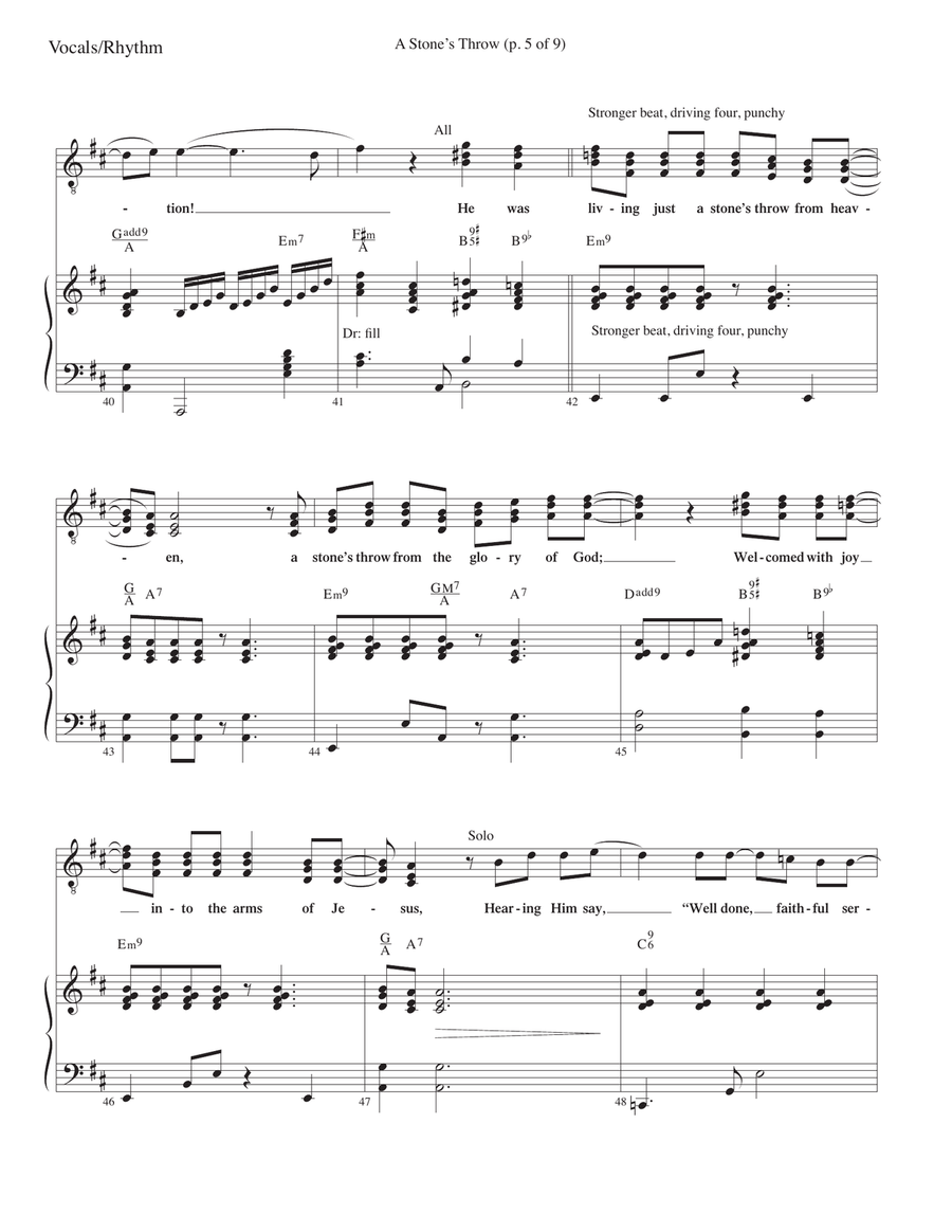 A Stone's Throw A Stone's Throw Piano, Vocal scores gallery preview page 5