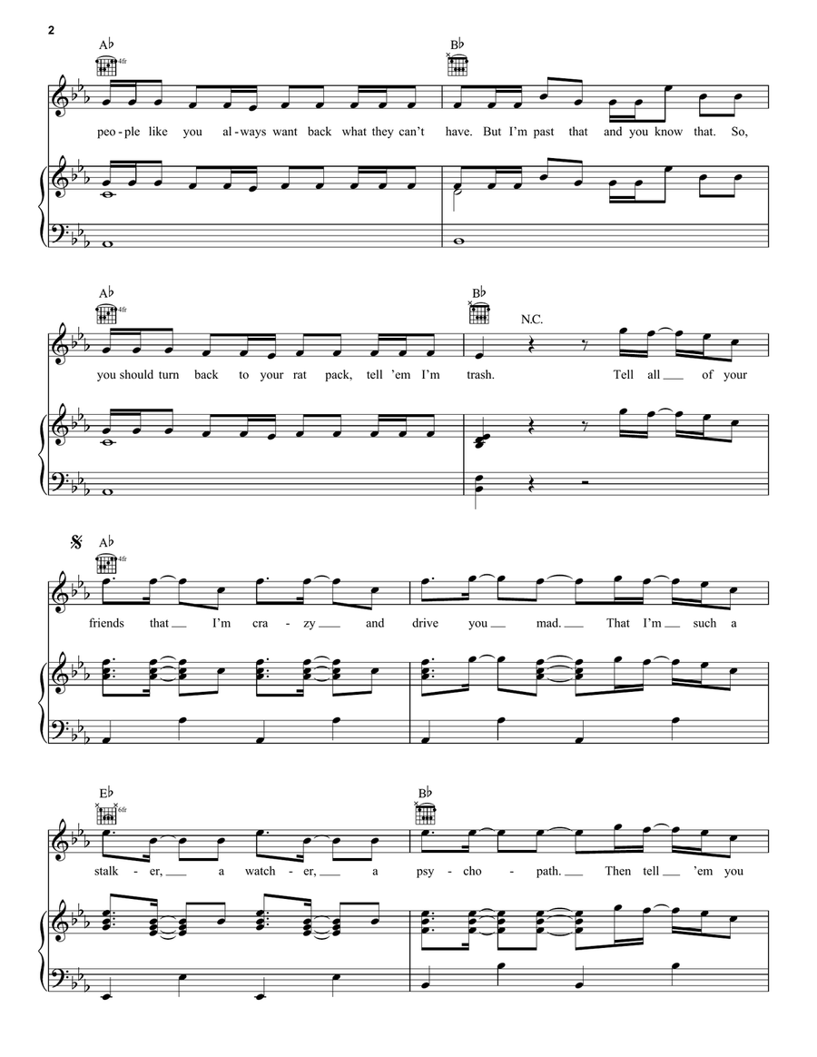 Maniac Maniac Piano, Vocal, Guitar scores gallery preview page 2