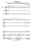 Variations on What shall we do with the drunken sailor for saxophone trio