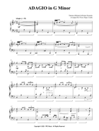 Albinoni: Adagio in G Minor (for Piano Solo) Piano Method scores gallery preview page 3