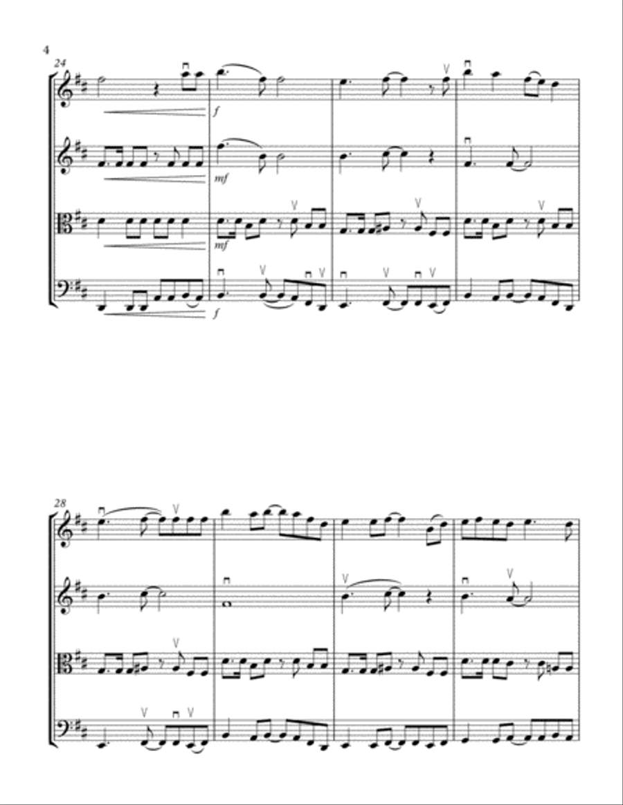 I'm Happy Just To Dance With You String Quartet scores gallery preview page 4