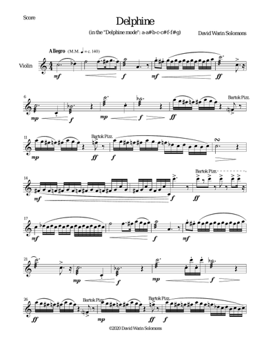 Delphine for violin solo