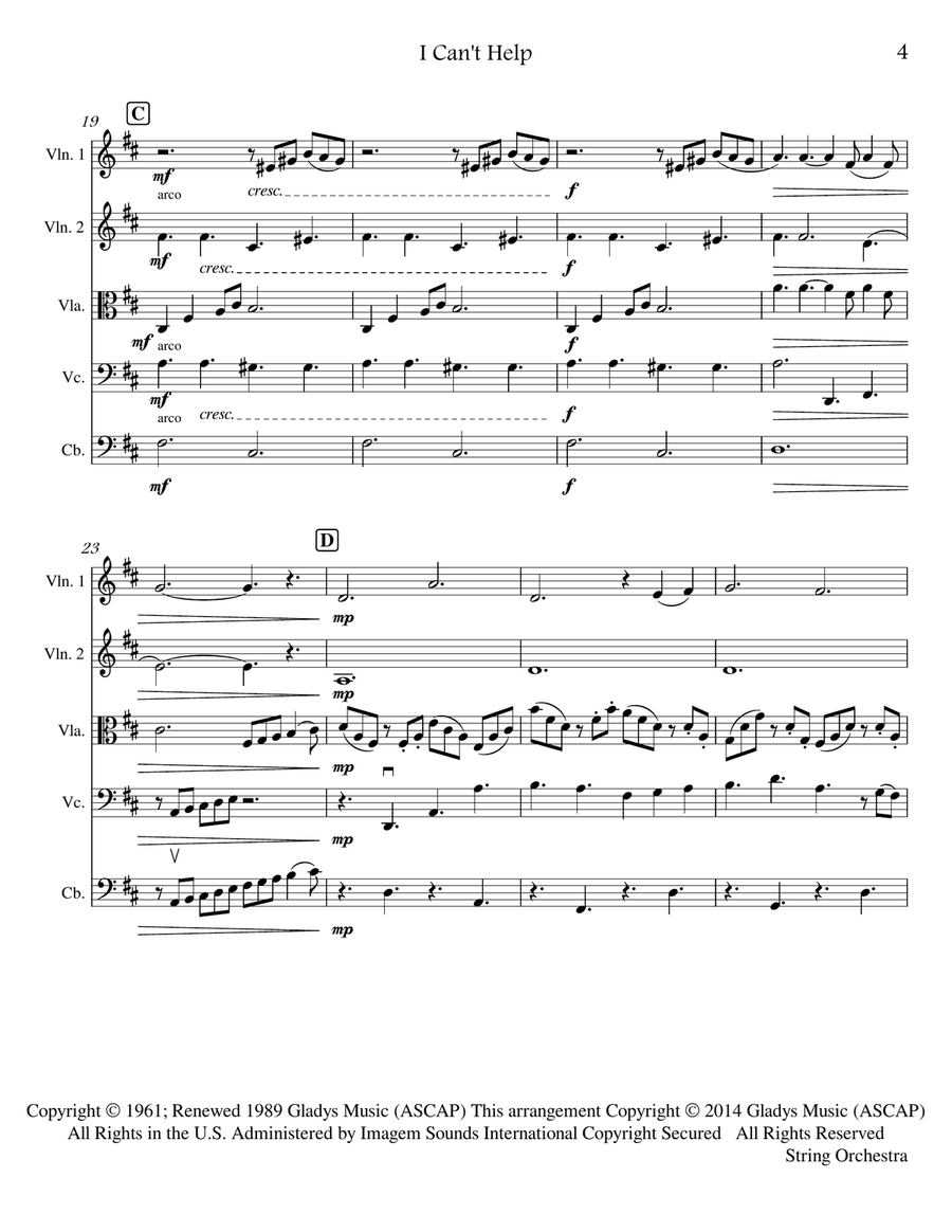 Can't Help Falling In Love String Orchestra scores gallery preview page 4
