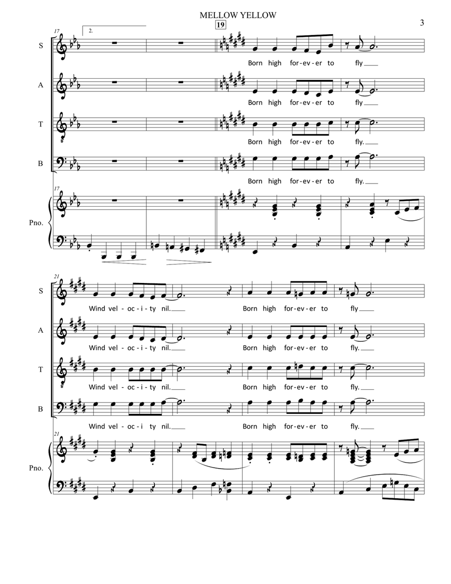Mellow Yellow Mellow Yellow 4-Part scores gallery preview page 3