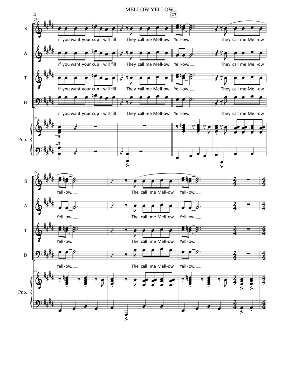 Mellow Yellow Mellow Yellow 4-Part scores gallery preview page 4