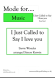 I Just Called To Say I Love You