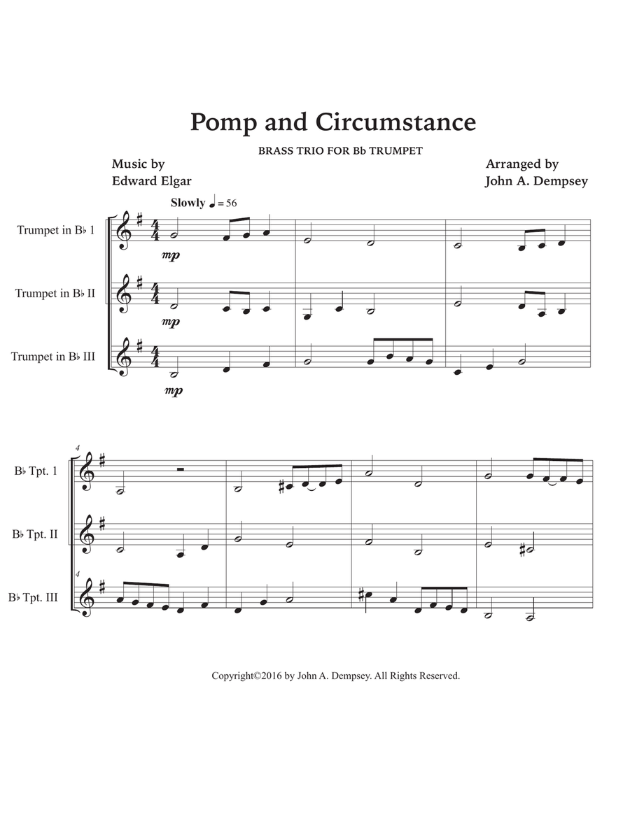 Pomp and Circumstance (in F Major): Trumpet Trio Trumpet Trio scores gallery preview page 5