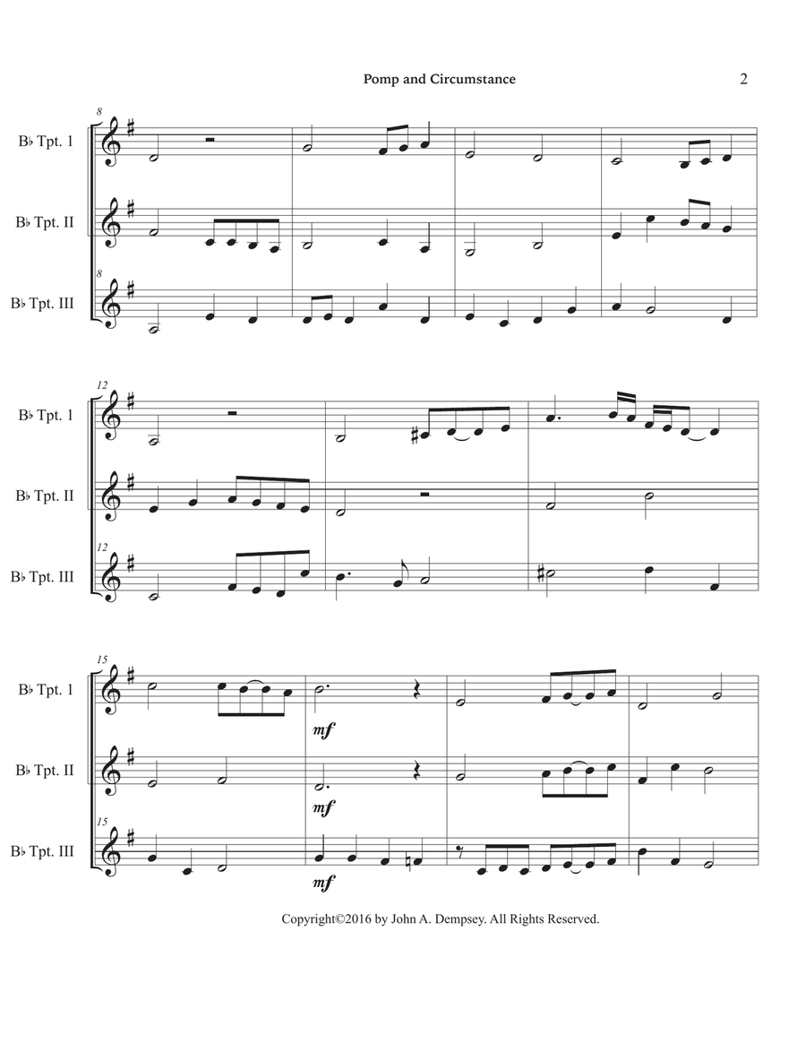 Pomp and Circumstance (in F Major): Trumpet Trio Trumpet Trio scores gallery preview page 6