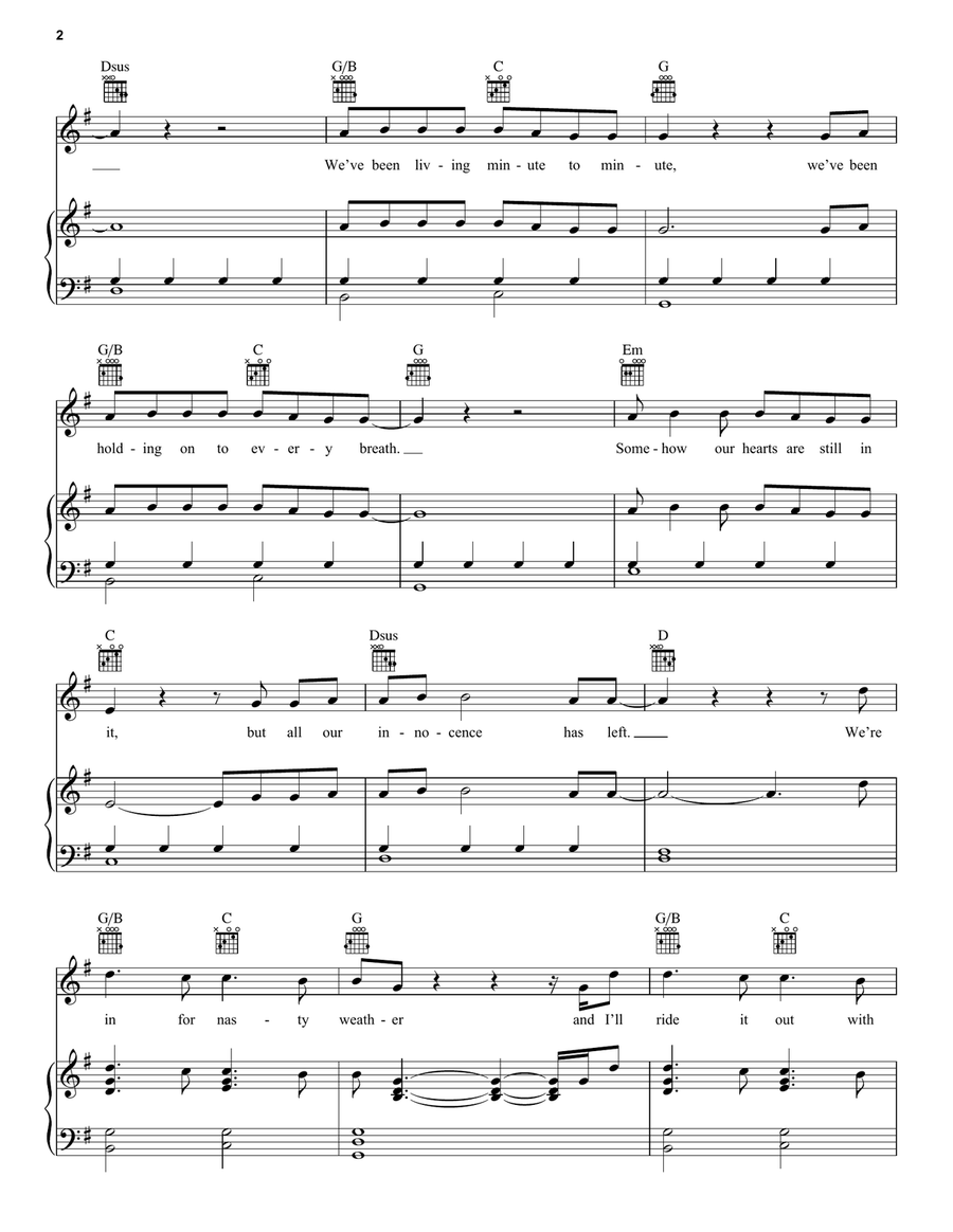 Seasons Seasons Piano, Vocal, Guitar scores gallery preview page 2