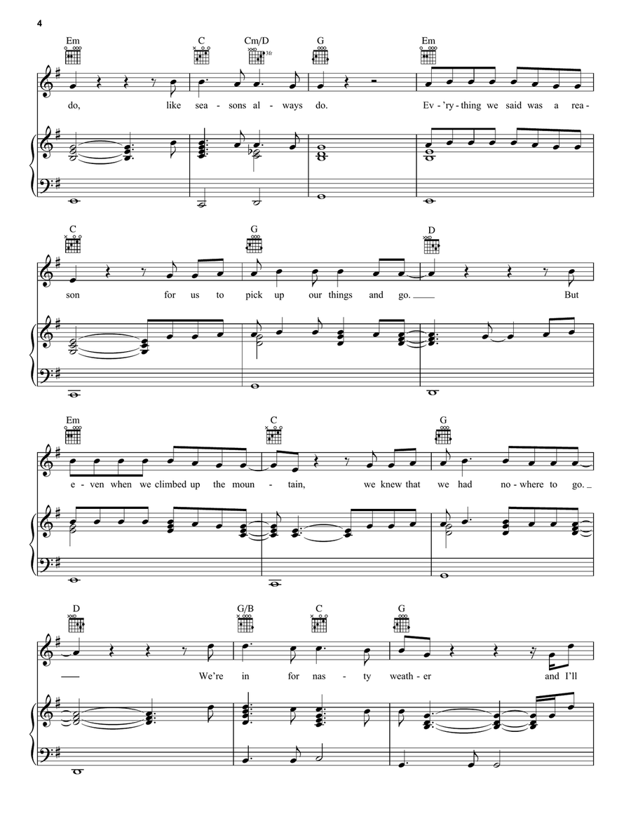 Seasons Seasons Piano, Vocal, Guitar scores gallery preview page 4