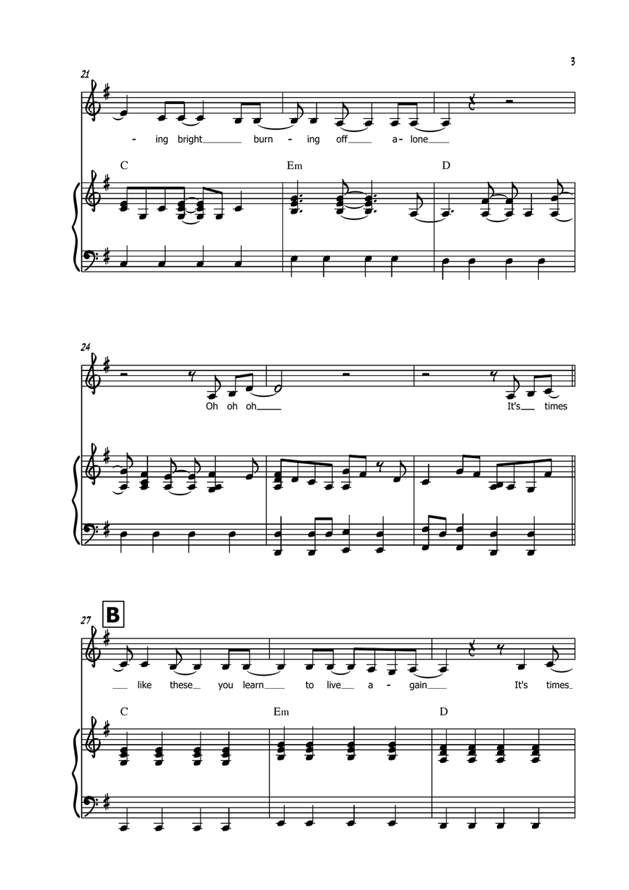 Times Like These Times Like These Piano, Vocal scores gallery preview page 4
