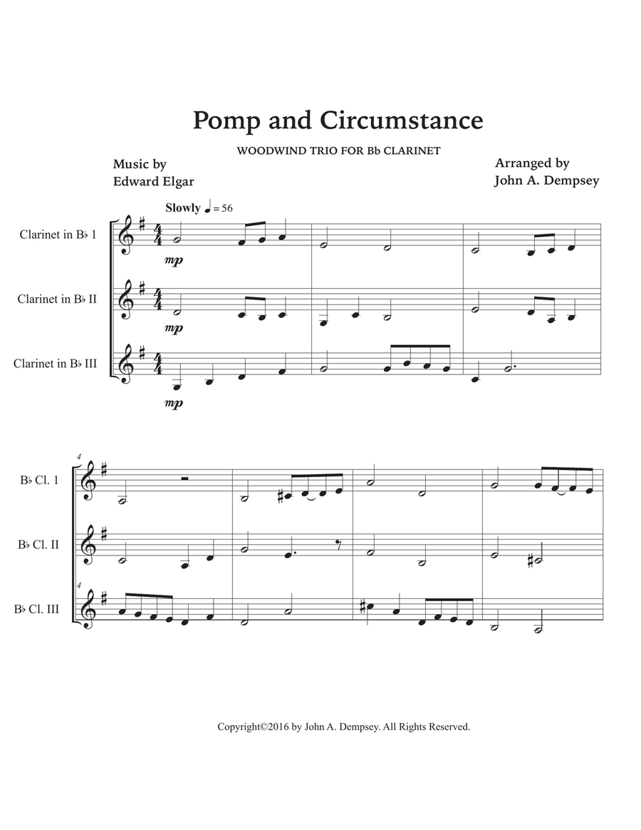 Pomp and Circumstance (Clarinet Trio) Clarinet Trio scores gallery preview page 5