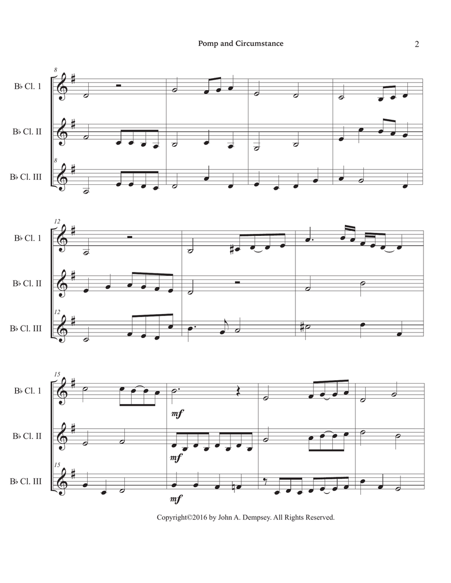 Pomp and Circumstance (Clarinet Trio) Clarinet Trio scores gallery preview page 6
