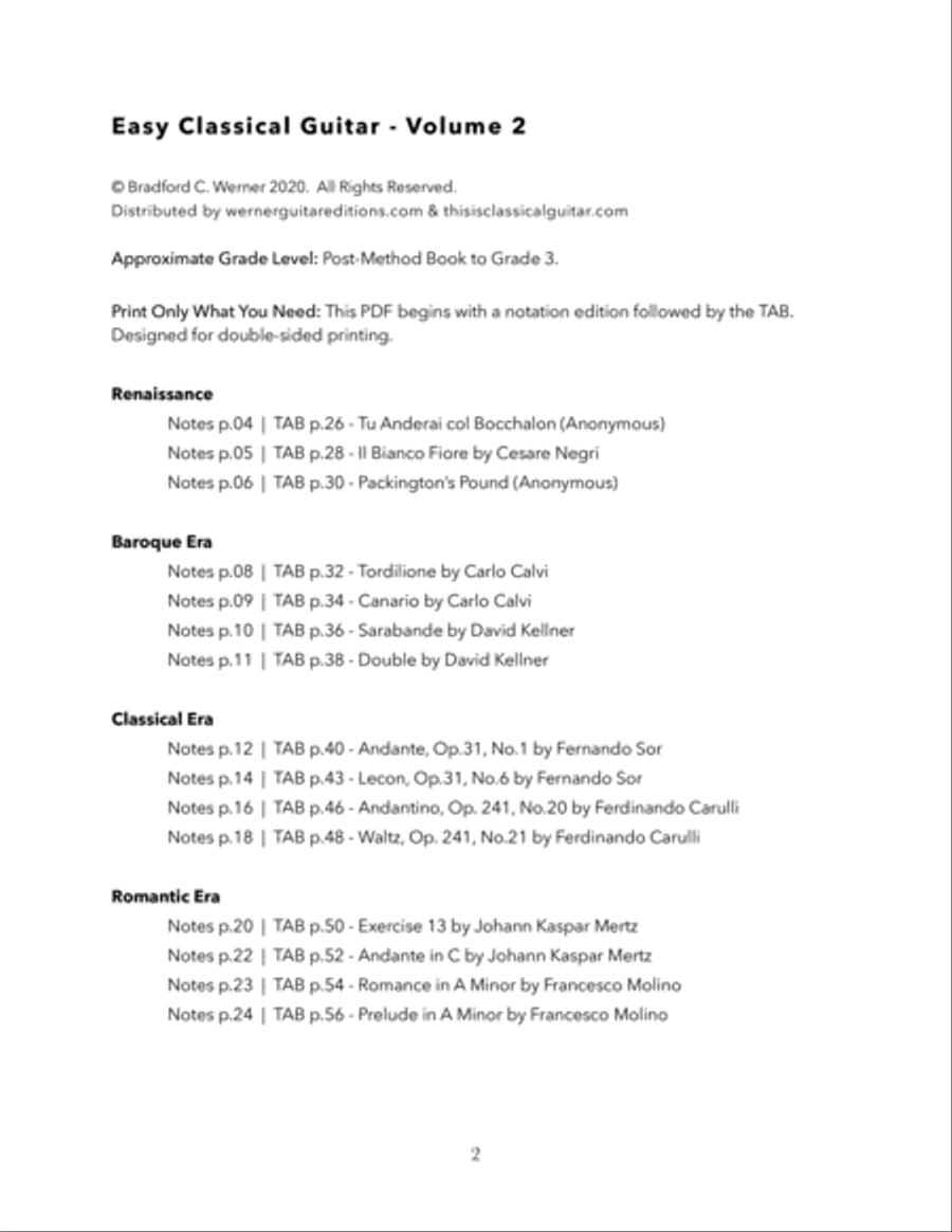 Easy Classical Guitar Volume 2 Acoustic Guitar scores gallery preview page 2