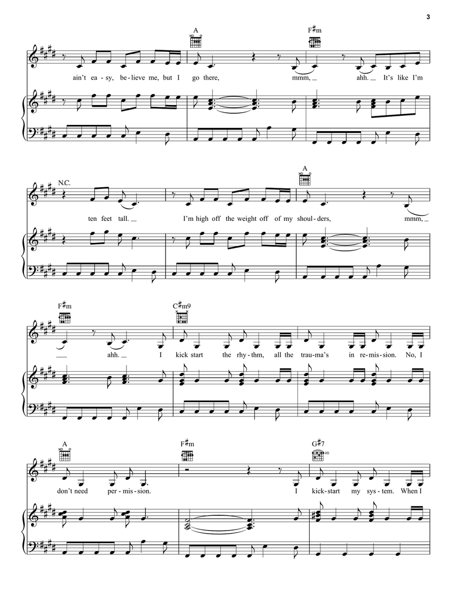 Dance Again Dance Again Piano, Vocal, Guitar scores gallery preview page 3