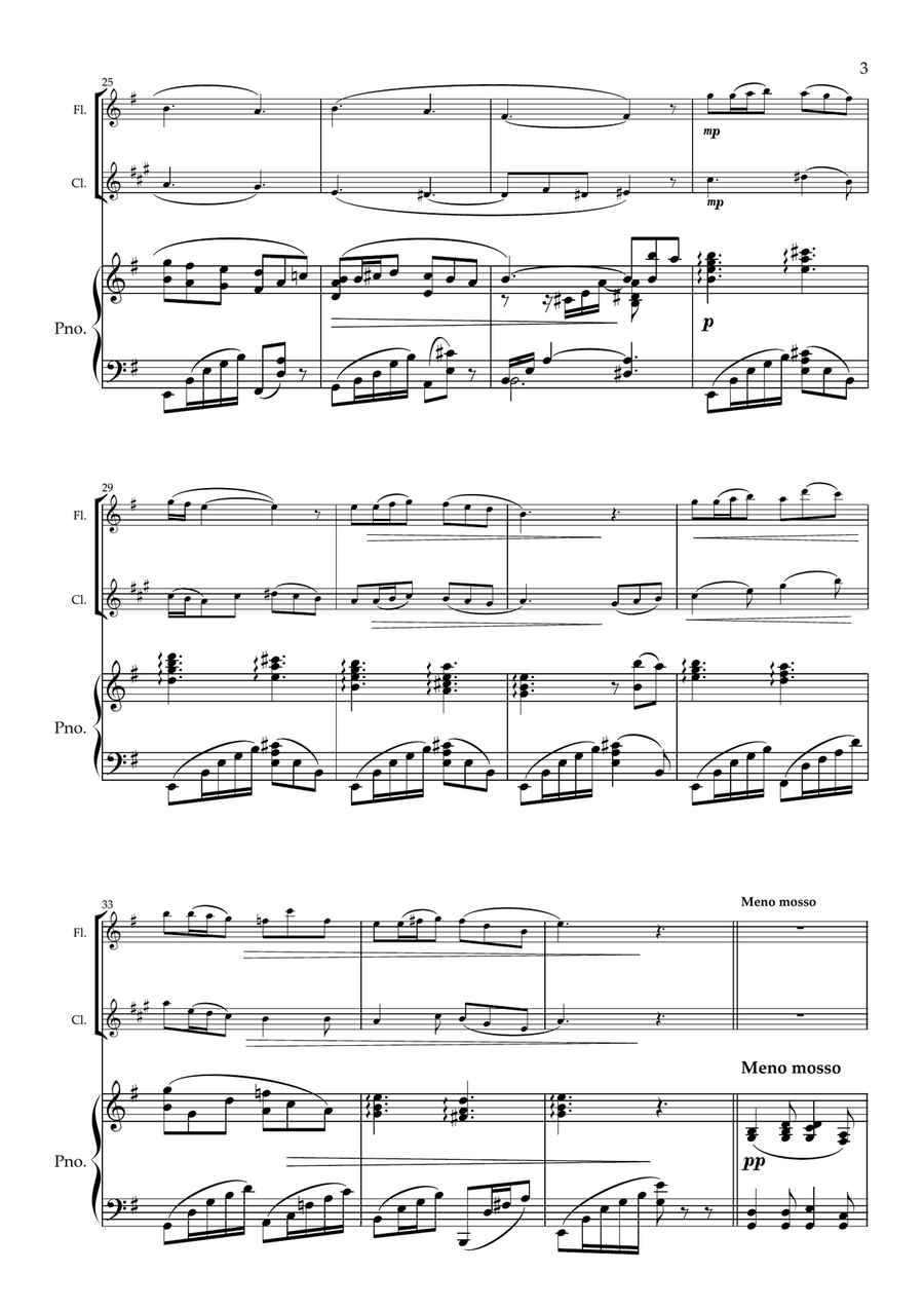 The Nightingale. Flute and Clarinet Duet with Piano- Early Intermediate Woodwind Duet scores gallery preview page 4