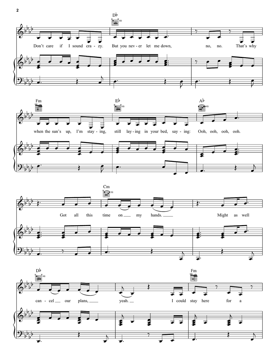 Stuck with U Piano, Vocal, Guitar scores gallery preview page 2
