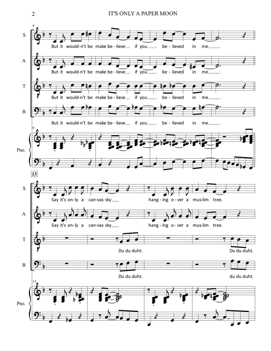 It's Only A Paper Moon 3-Part scores gallery preview page 2