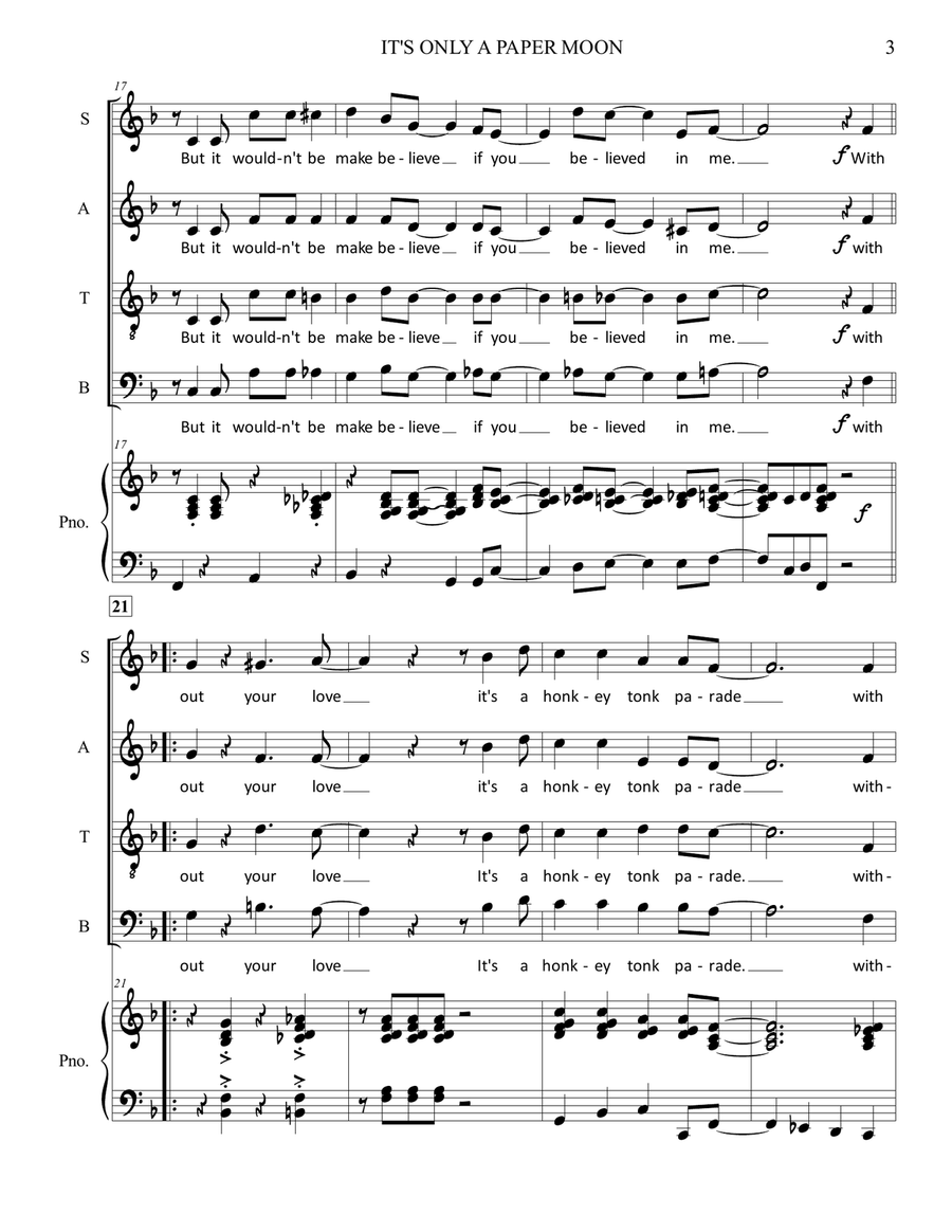 It's Only A Paper Moon 3-Part scores gallery preview page 3