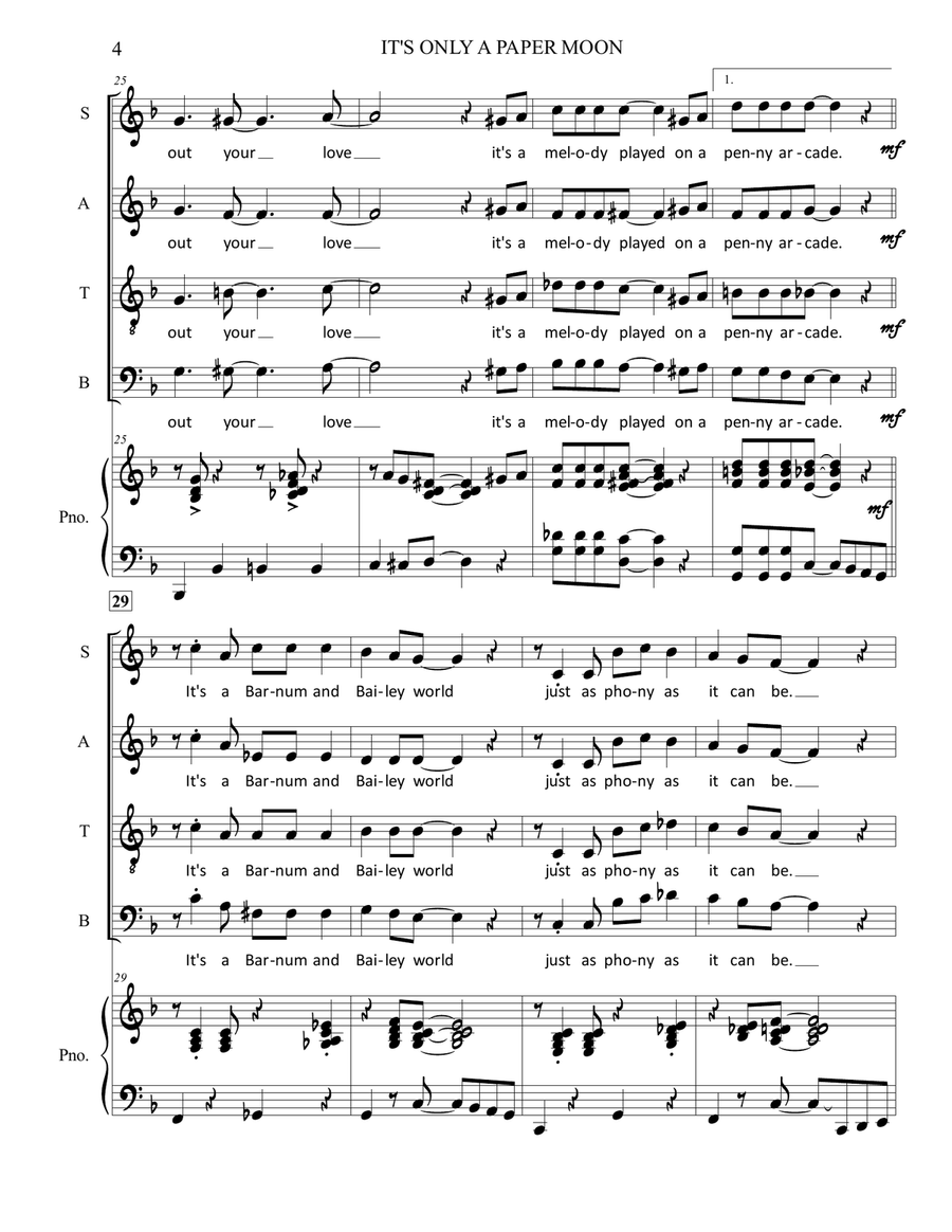 It's Only A Paper Moon 3-Part scores gallery preview page 4