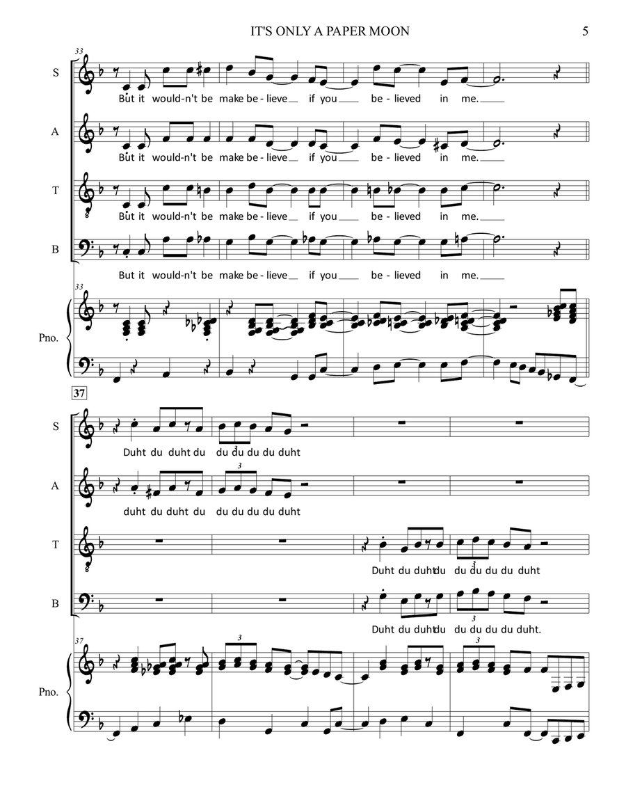 It's Only A Paper Moon 3-Part scores gallery preview page 5