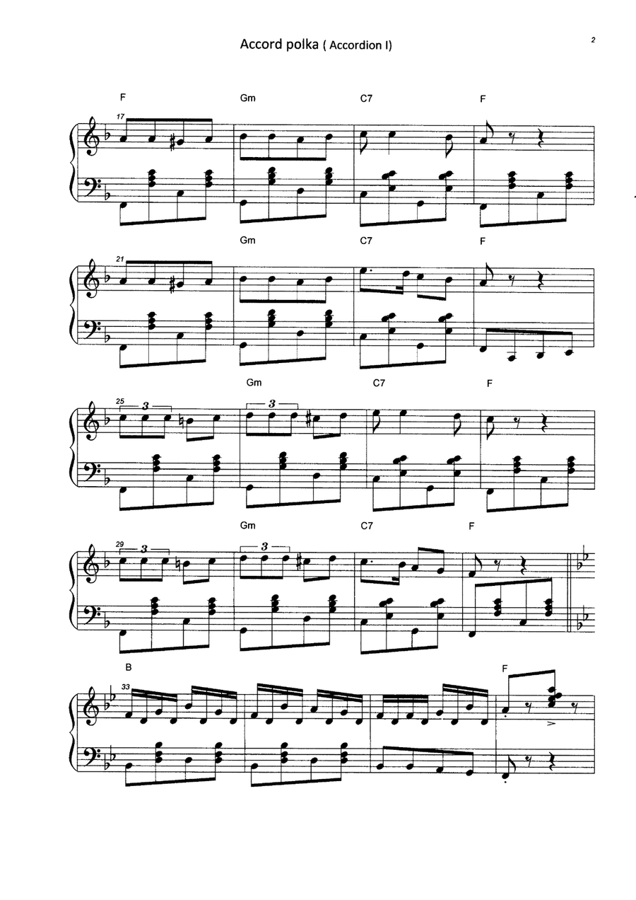 Accord polka - for accordion trio Small Ensemble scores gallery preview page 2