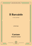 Donizetti-Il Barcaiolo,in B flat Major,for Voice and Piano