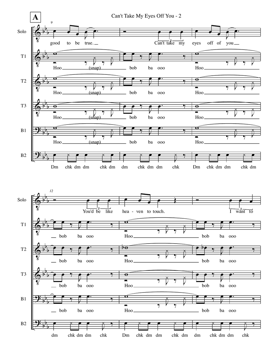 Can't Take My Eyes Off Of You TTBB scores gallery preview page 2