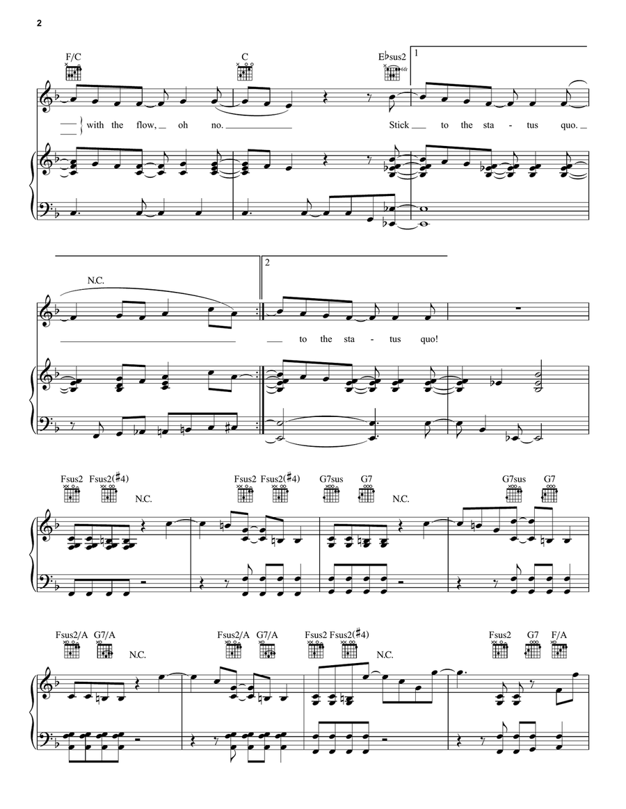 Stick To The Status Quo (from High School Musical: The Musical: The Series) Piano, Vocal, Guitar scores gallery preview page 2