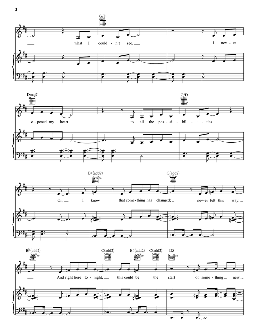 Start Of Something New (Nini version) (from High School Musical: The Musical: The Series) Piano, Vocal, Guitar scores gallery preview page 2